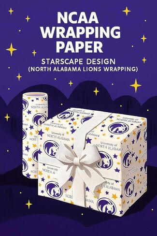 ONDEMAND FAN NCAA Wrapping Paper with Starscape design (North Alabama Lions,Wrapping Paper 30" x12') in Kuwait