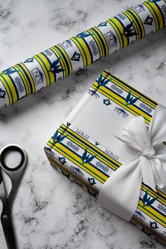 ONDEMAND FAN NCAA Wrapping Paper with Victory Stripes design (UNC Wilmington Seahawks,Wrapping Paper 30" x20') in Kuwait