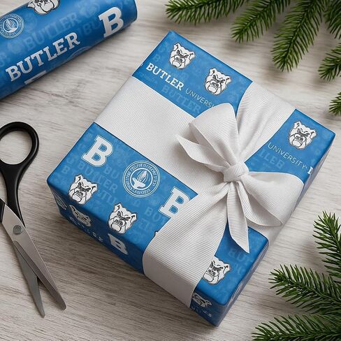 ONDEMAND FAN NCAA Wrapping Paper with Team Tapestry design (Butler Bulldogs,Wrapping Paper 30" x20') in Kuwait