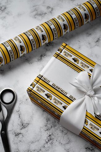 ONDEMAND FAN NCAA Wrapping Paper with Victory Stripes design (Southern Miss Golden Eagles,Wrapping Paper 30" x20') in Kuwait