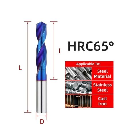 1 Piece Carbide Drill Bits for Hard Metals, Tungsten Steel Twist Drill Bits for Metalworking, CNC Lathe Drilling Tools 1-20mm in Kuwait