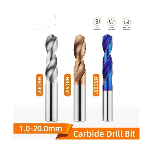 1 Piece Carbide Drill Bits for Hard Metals, Tungsten Steel Twist Drill Bits for Metalworking, CNC Lathe Drilling Tools 1-20mm in Kuwait
