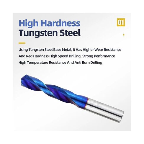 1 Piece Carbide Drill Bits for Hard Metals, Tungsten Steel Twist Drill Bits for Metalworking, CNC Lathe Drilling Tools 1-20mm in Kuwait