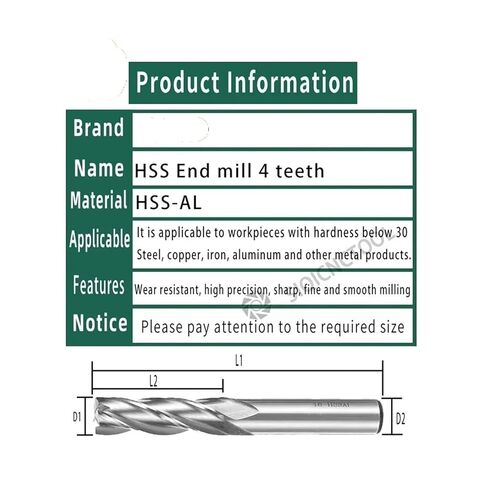 1pcs Metal HSS Co8 Cobalt D1-32mm 2 Flute Milling Tool Aluminum Router Bit for Key Seat (28mm-166L) in Kuwait