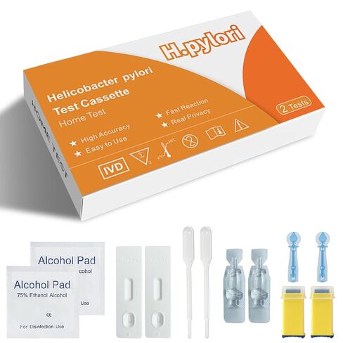 اختبار هيليكوباكتر بيلوري، مجموعات اختبار H. Pylori في المنزل، طقم اختبار H. Pylori مكون من قطعتين النتائج في 10-15 دقيقة. الاختبار الذاتي لـ H-Pylori للاستخدام المنزلي: سريع ودقيق للغاية وسهل الاستخدام. in Saudi Arabia