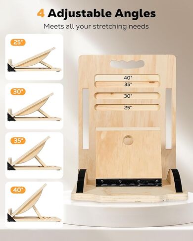 MoKo 2-in-1 Wooden Slant Board & Balance Board, 4 Adjustable Inclines Calf Stretcher for Knees, Ankles, Heels, Feet and Legs, Non-slip Stretch Boards Support up to 220lbs in Saudi Arabia