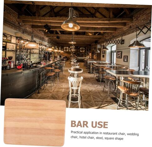 ERINGOGO Square Wooden Stool Seat Replacement Accessory Solid Wood Construction Compatible Dining and Bar Stools for Home and Restaurant Use Sturdy Design in Saudi Arabia