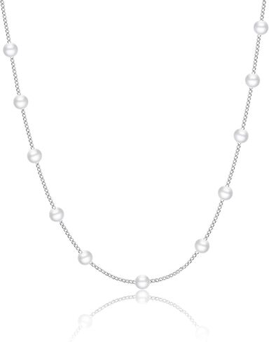 VIROMY Dainty Pearl Choker Necklace for Women 14K Gold Plated Pearl Necklaces Simple Trendy Everyday Jewelry in Kuwait