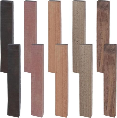 Coshar Ebony Wood Hardwood Lumber Lumber Handle Plate Material for DIY Music Instrument Tools Pen Turning Supplies DIY Crafts,5 of Each Wood Type,10Pcs in Saudi Arabia