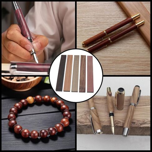 Coshar Ebony Wood Hardwood Lumber Lumber Handle Plate Material for DIY Music Instrument Tools Pen Turning Supplies DIY Crafts,5 of Each Wood Type,10Pcs in Saudi Arabia