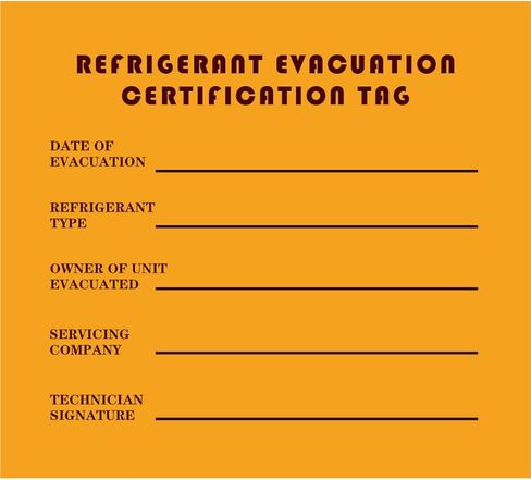 علامة اعتماد استرداد إخلاء التبريد، 50 عبوة من ملصقات استرداد غاز التبريد، بديل لملصق حفظ ملصقات الثلاجة، علامات استرداد غاز التبريد تناسب معرف غاز التبريد in Kuwait