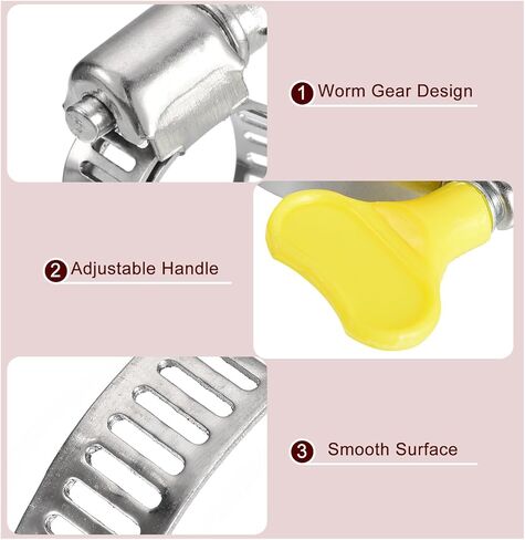 Worm Gear Hose Clamp, 12pcs 3/4" - 1 1/4" Key Type Adjustable Stainless Steel Hose Clamps with Plastic Handle for Securing Hose in Saudi Arabia