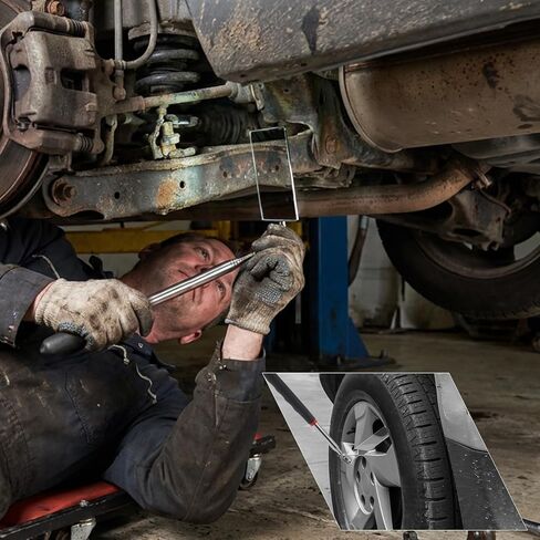 قطعتان من مرايا الفحص التلسكوبية، مرآة ميكانيكية تلسكوبية مستديرة مستطيلة الشكل بمقبض طويل، أدوات فحص مرآة ميكانيكية قابلة للتمديد بزاوية 360 درجة لفحص حالة السيارة in Kuwait