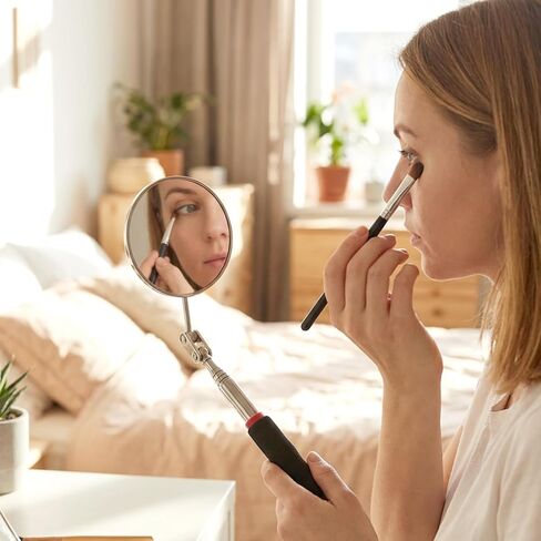 قطعتان من مرايا الفحص التلسكوبية، مرآة ميكانيكية تلسكوبية مستديرة مستطيلة الشكل بمقبض طويل، أدوات فحص مرآة ميكانيكية قابلة للتمديد بزاوية 360 درجة لفحص حالة السيارة in Kuwait