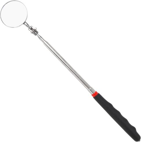 1Pcs Telescoping Inspection Mirror,11-28Inch Round Extendable Mirror on a Stick,Mechanics Mirror Tool with Long Handle for Technicians Mechanics Contractors Checking Observation in Saudi Arabia