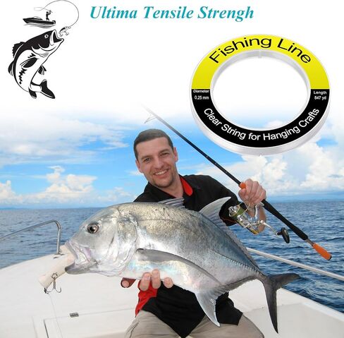 سلك خط صيد صافٍ ، 755 قدمًا غير مرئي سلسلة نايلون صافية لتعليق البالون إكليل الحرف اليدوية. in Kuwait