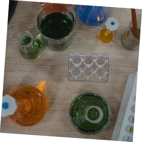 10Pcs Clear Reaction Plates Lab Experiment Plates for Chemical Reactions High Light Transmittance for Practical Experiments in Saudi Arabia