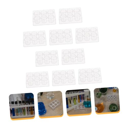 10Pcs Clear Reaction Plates Lab Experiment Plates for Chemical Reactions High Light Transmittance for Practical Experiments in Saudi Arabia