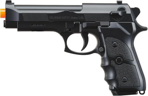 مجموعة مسدسات Goldenball Spring-Powered Bereta M9 Airsoft المكونة من قطعتين (فضي وأسود) - إطلاق النار بسرعة 180 إطارًا في الثانية in Saudi Arabia
