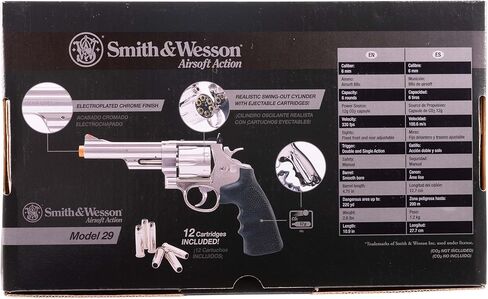 مسدس Umarex Smith & Wesson M29 Classic Revolver 6mm BB مسدس Airsoft، فضي/أسود in Saudi Arabia