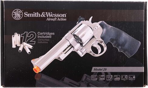 مسدس Umarex Smith & Wesson M29 Classic Revolver 6mm BB مسدس Airsoft، فضي/أسود in Saudi Arabia