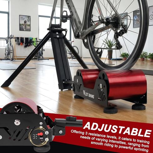 Portable Indoor/Outdoor Use Bike Trainer Roller Cycling Platform Progressive Resistance Fordable Fully Aluminum Alloy Lightweight Bicycle Cycling Trainer Roller for 16in to 29in Wheels in Kuwait