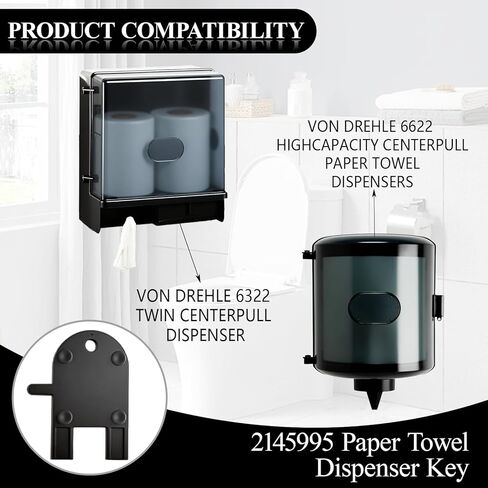 2145995 Dispenser Keys Compatible with Von-Drehle Center-Pull Paper Towel, for Jumbo Bath Tissue and Jum-bo Single Bath Tissue dispensers（3 PCS） in Kuwait