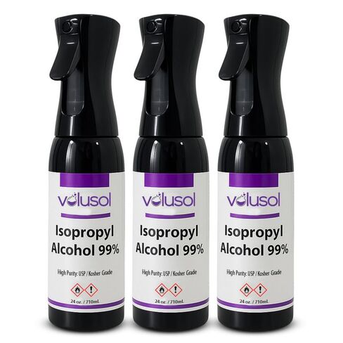 Volu-Sol 99% Isopropyl Alcohol Spray – Continuous Fine Mist Pure IPA 99% Rubbing Alcohol Spray Bottle – USP & Kosher Certified Formula for Electronics, Home & Industrial Use (24 Oz) in Saudi Arabia