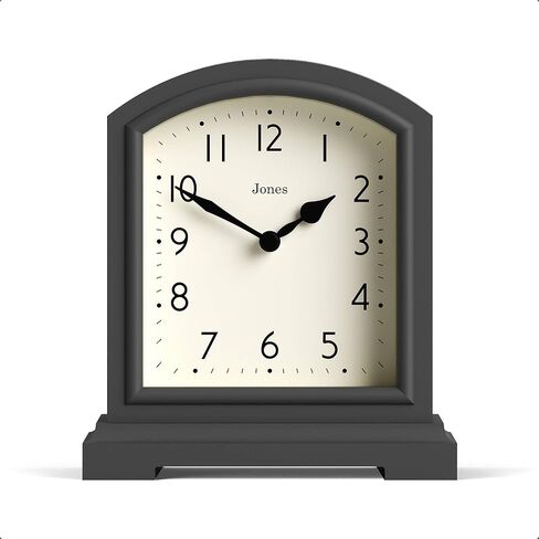 JONES CLOCKS® Tavern Mantel Clock | Modern Arch top Design | Pale Grey | Contemporary Classic Style for Desk, Table, Shelf or Bedside in Kuwait