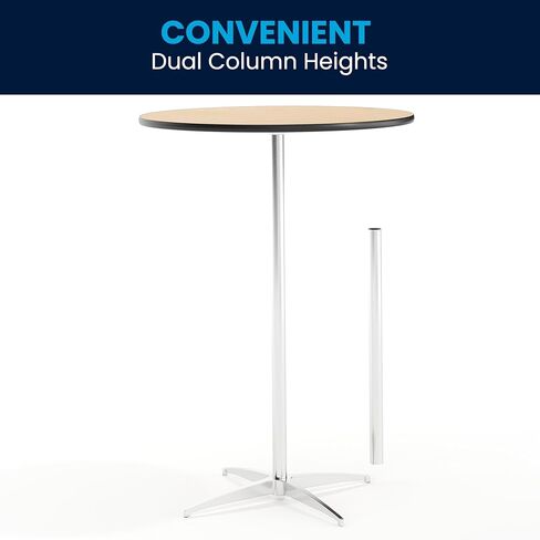 طاولة كوكتيل مستديرة من Flash Furniture Lars مقاس 30 بوصة مع أعمدة مقاس 30 بوصة و42 بوصة، طاولة مستديرة بارتفاع قياسي أو بار قابلة للتعديل للمناسبات أو الاستخدام المنزلي، طبيعية in Saudi Arabia