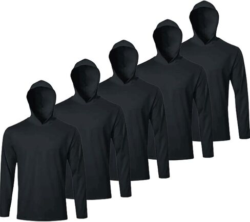 Gary Com Packs Mens Long Sleeve Work Pullover Sun Protection Hooded Shirt Quick Dry Comfortable Shirt for Workout Fishing in Kuwait