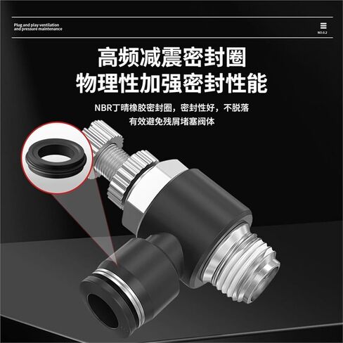 Tracheal Quick Connector Speed Control Switch Regulating Valve Throttle Pneumatic Adjustable Cylinder SL6/8/01/01/M510 1Pcs(白色SL4-01(高端)) in Kuwait