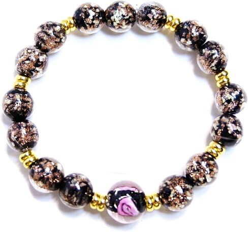 Firefly Glass Beads Bracelets for Women - Glow in the Dark Stretch Bracelet 10MM Luminous Healing Crystal Beaded Bracelet Jewelry Gift in Kuwait