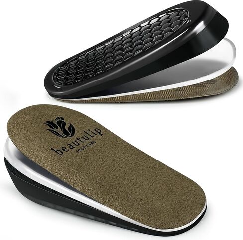 3-Layer Adjustable Heel Lift Inserts - Height Increase Insoles for Women and Men, Heel Cushion Cups for Heel Pain and Leg Length Discrepancies (Large: Women's 9.5-12.5 / Men's 8.5-13.5) in Kuwait