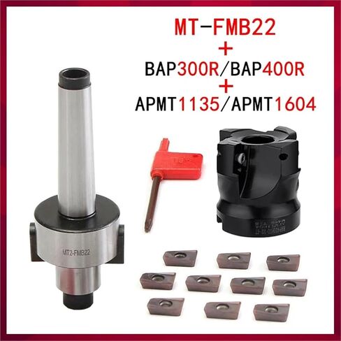 Milling Cutter Bar 1set FMB22 Face Endmill Holders + BAP Milling Cutter Head+Insert APMT1135 1604(BAP400R-63-22,MTB2-FMB22(M10)) in Saudi Arabia