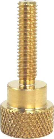 10 Pack 10-32 x 3/4 Inch Threads Solid Brass Diamond Knurled Thumb Screws Knobs with Straight Shoulders Right-Hand Threads SAE Flat Tip Uncoated (10-32 x 3/4 inch Long Threads) in Saudi Arabia