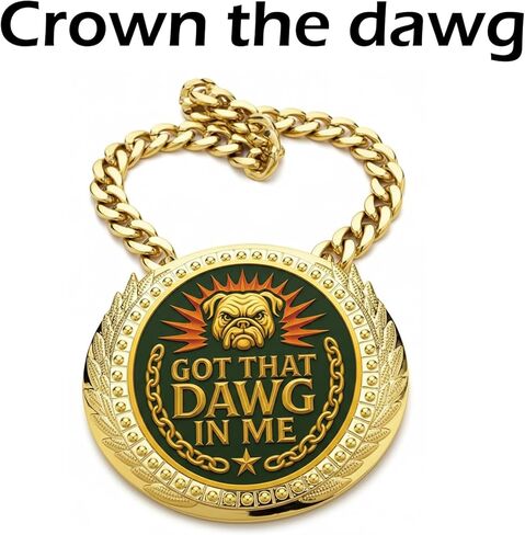 حصلت على ميدالية Dawg in Me Turnover Chain - قلادة جوائز رياضية كبيرة مقاس 6 بوصات لأفضل لاعبي كرة القدم، ومسابقات الفريق، وجوائز يوم اللعبة ومفضلات الحفلات in Kuwait