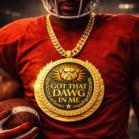 حصلت على ميدالية Dawg in Me Turnover Chain - قلادة جوائز رياضية كبيرة مقاس 6 بوصات لأفضل لاعبي كرة القدم، ومسابقات الفريق، وجوائز يوم اللعبة ومفضلات الحفلات in Kuwait