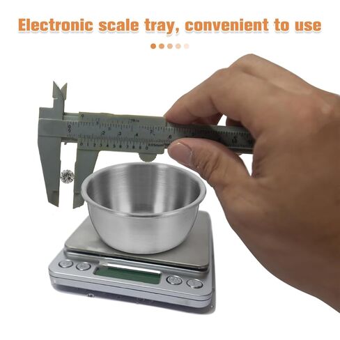 Mikinona Stainless Steel Diamond Scale Plate Mini Weigh Boats Scale Bowl for Precise Jewelry and Powder Measurement Portable Accurate Carat Tray in Saudi Arabia