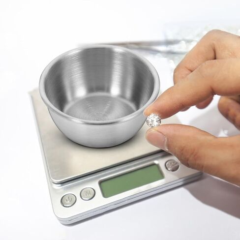Mikinona Stainless Steel Diamond Scale Plate Mini Weigh Boats Scale Bowl for Precise Jewelry and Powder Measurement Portable Accurate Carat Tray in Saudi Arabia