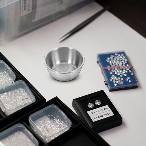 Mikinona Stainless Steel Diamond Scale Plate Mini Weigh Boats Scale Bowl for Precise Jewelry and Powder Measurement Portable Accurate Carat Tray in Saudi Arabia