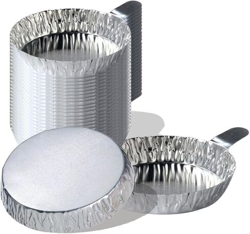 قوارب الوزن، أطباق وزن من الألومنيوم للاستعمال مرة واحدة مع مقبض للبودرة والسوائل، غير ساكنة، محلل رطوبة ميزان مطبخ المختبر، متوسط in Kuwait