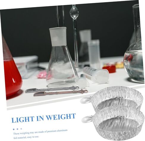 IMIKEYA 100pcs Aluminum Foil Weighing Trays Handle for Weighing Dispensing Food Processing Lightweight Aluminum Pans in Saudi Arabia