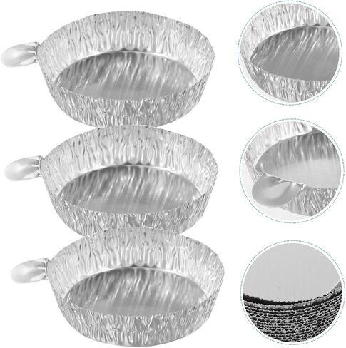 IMIKEYA 100pcs Aluminum Foil Weighing Trays Handle for Weighing Dispensing Food Processing Lightweight Aluminum Pans in Saudi Arabia