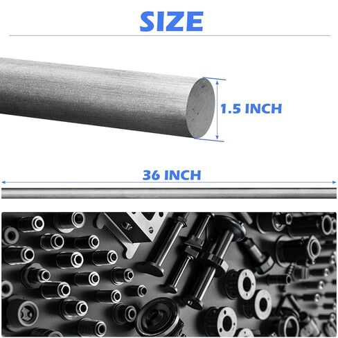 قضيب دائري من سبائك الفولاذ LAJIAOZ 4140 - قطر 1.5 بوصة × طول 36 بوصة، تشطيب بارد، صلب، تشطيب مطحنة غير مصقول، ASTM A108 - قضيب فولاذي كرومولي عالي القوة للتطبيقات الصناعية in Kuwait