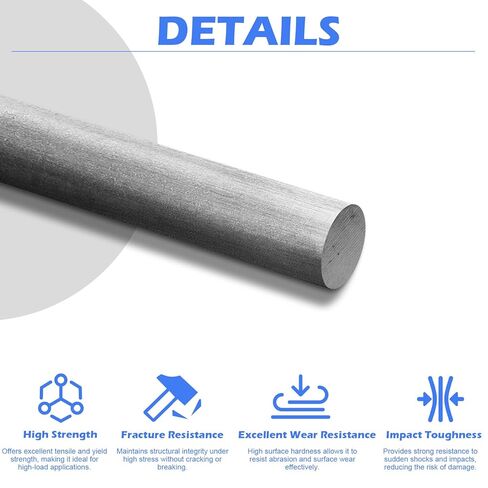 قضيب دائري من سبائك الفولاذ LAJIAOZ 4140 - قطر 1.5 بوصة × طول 36 بوصة، تشطيب بارد، صلب، تشطيب مطحنة غير مصقول، ASTM A108 - قضيب فولاذي كرومولي عالي القوة للتطبيقات الصناعية in Kuwait