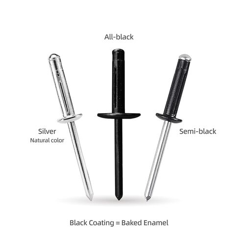 100 قطعة من المسامير ثلاثية الطي، مسامير عمياء قابلة للطي من سبائك الألومنيوم، مسامير برشام متفجرة ثلاثية الطي للمواد الناعمة أو البلاستيكية، مسامير ذات قبضة ثلاثية (أسود، 3/16 بوصة × 3/4 بوصة رأس كبير: 5/8 بوصة (16 مم)) in Kuwait