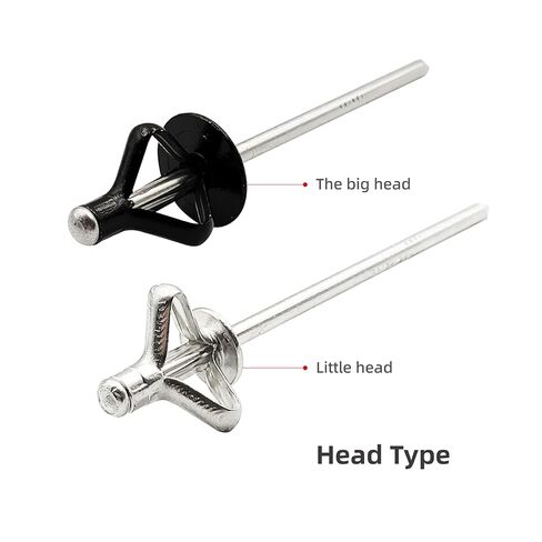 100 قطعة من المسامير ثلاثية الطي، مسامير عمياء قابلة للطي من سبائك الألومنيوم، مسامير برشام متفجرة ثلاثية الطي للمواد الناعمة أو البلاستيكية، مسامير ذات قبضة ثلاثية (أسود، 3/16 بوصة × 3/4 بوصة رأس كبير: 5/8 بوصة (16 مم)) in Kuwait