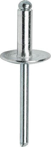 مسامير تثبيت ذات شفة كبيرة من Fastenere - 3/16 بوصة × 1/4 بوصة (50 حزمة) مغزل فولاذي من الألومنيوم، مسامير برشام عمياء على شكل قبة شديدة التحمل، نهاية مفتوحة 6-4 فجوة .188 بوصة - .250 بوصة - مقاومة للتآكل، قوة قص عالية in Saudi Arabia