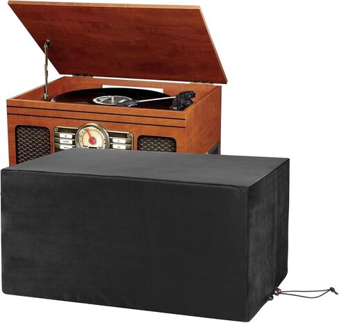 TXEsign Record Player Dust Cover Compatible with Victrola Nostalgic 6-in-1/Nostalgic 7-in-1/Nostalgic 8-in-1 Record Player, Stretch Dust Case Turntable Protective Cover with Drawstring Strap in Saudi Arabia